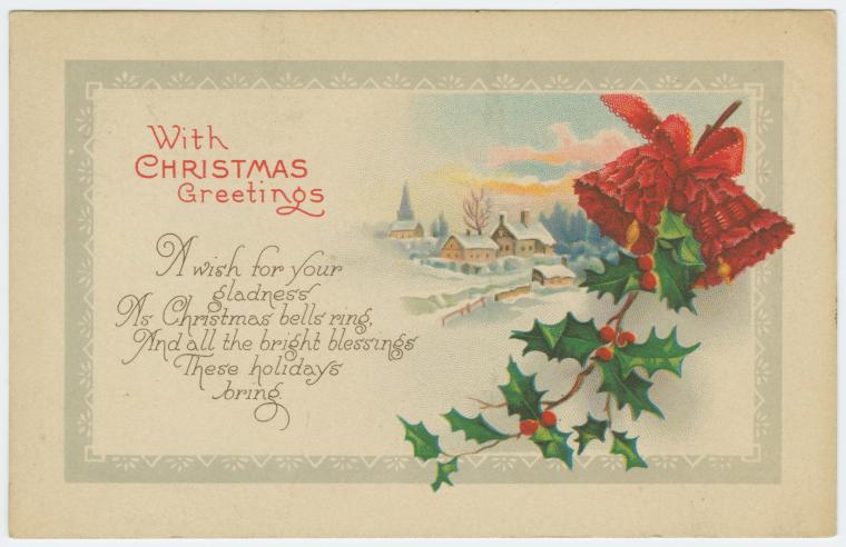 With Christmas greetings. (ca. 19--)